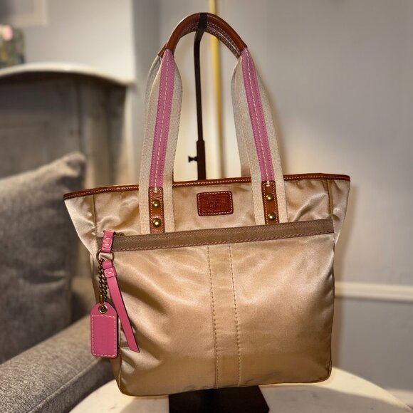 Coach Vintage Y2K Hampton Sateen and Leather Trim Shoulder Bag - Picture 1 of 16